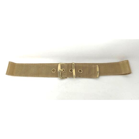VINTAGE 70s 80s Women's GOLD MESH Metal Statement Waist Buckle Belt S/M - Picture 1 of 8